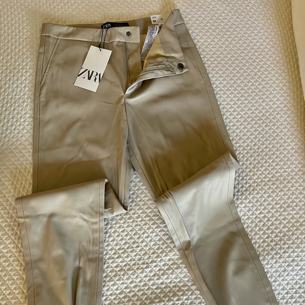 NWT Zara hi-rise faux leather leggings